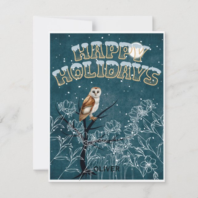 Kristmas-kort, färglös, gullig, söt julkort (Framsida)