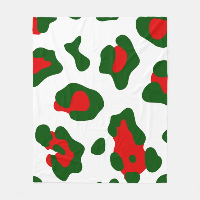 Kristmas leopard avtryck fleecefilt (Framsidan)