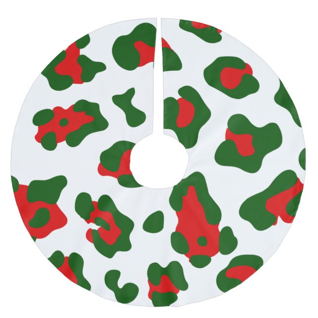Kristmas leopard avtryck julgransmatta borstad polyester (Framsidan)