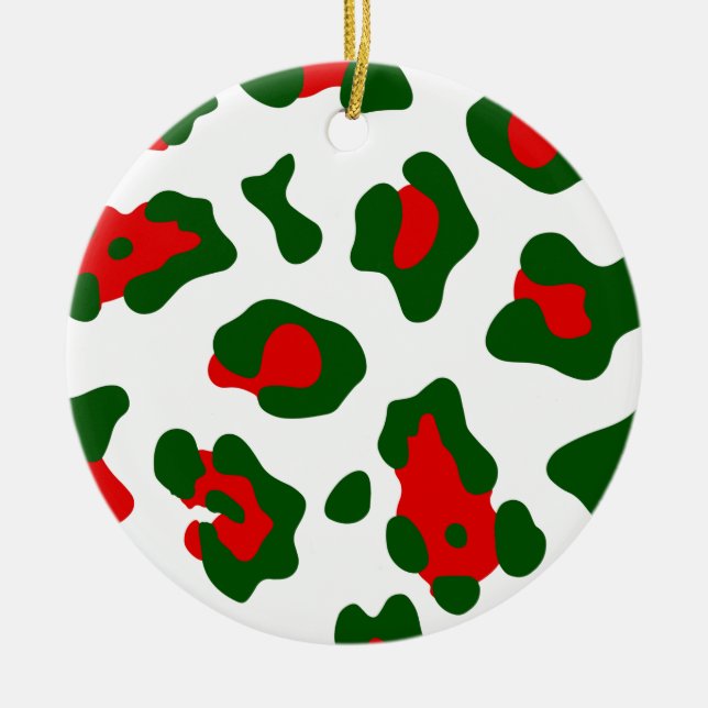 Kristmas leopard avtryck julgransprydnad keramik (Framsidan)