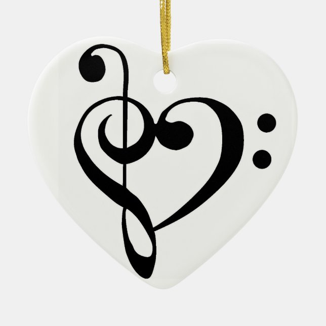 ** KRISTMAS-ORNATION** MED MUSIKNOTERAD HJÄRTA JULGRANSPRYDNAD KERAMIK (Framsidan)