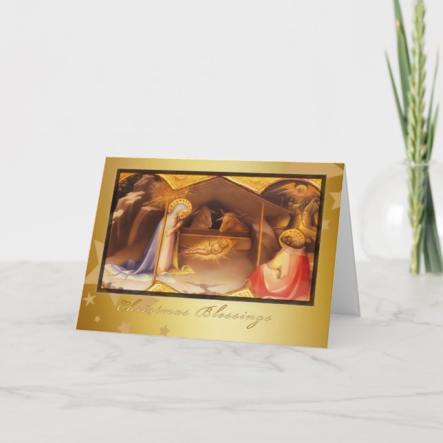 Kristmas välsignelse, kristen julkort helgkort (Framsida)