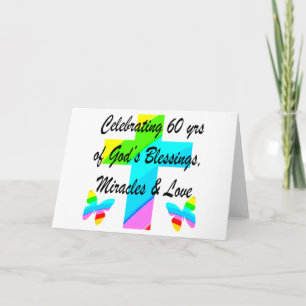 KRISTNA 60:E BIRTHDAY KOR OCH BUTTERFLY DESIGN KORT