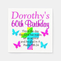 KRISTNA 60:E BIRTHDAY PERSONLIG NAPKINS