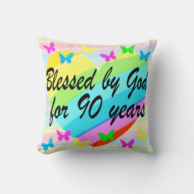 KRISTNA 90:E BIRTHDAY BLESSINGS PILLOW KUDDE (Framsida)