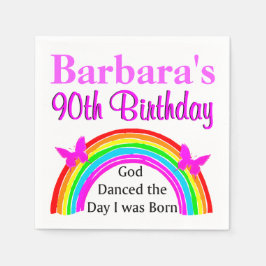 KRISTNA 90:E BIRTHDAY PERSONLIG NAPKINS PAPPERSSERVETT