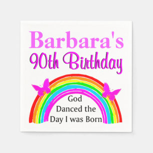 KRISTNA 90:E BIRTHDAY PERSONLIG NAPKINS PAPPERSSERVETT