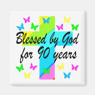 KRISTNA 90:E BIRTHDAY PRAYER DESIGEN MAGNET