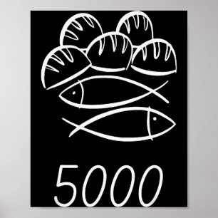 Kristna Bibeln Jesus 2 Fiskar 5 Bröd Föda 5000 Poster