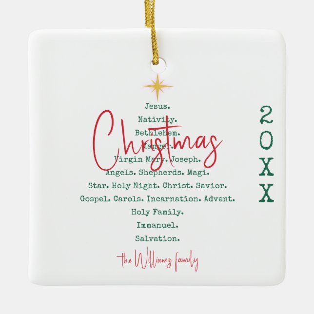 Kristna Faith Jesus-Religiösan Nativitet Jul Julgransprydnad Keramik (Framsida)