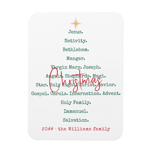 Kristna Faith Jesus-Religiösan Nativitet Jul Magnet (Vertikal)