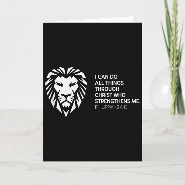 Kristna filipperbrevet 4_13 Religiös Lejonstyrka Kort (Framsida)