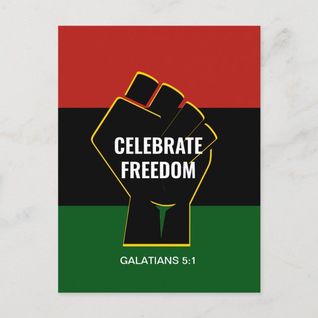 Kristna FIRA FRIHET Juneteenth Vykort (Framsida)