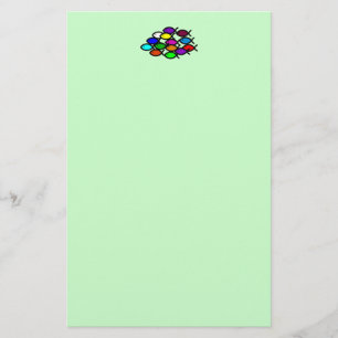 Kristna fisksymboler - regnbågen skola - brevpapper