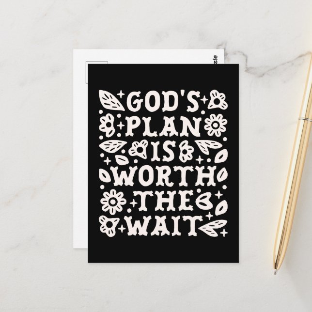 Kristna flickors mentala hälsocitat litar på god p vykort (Fram/Back In Situ)