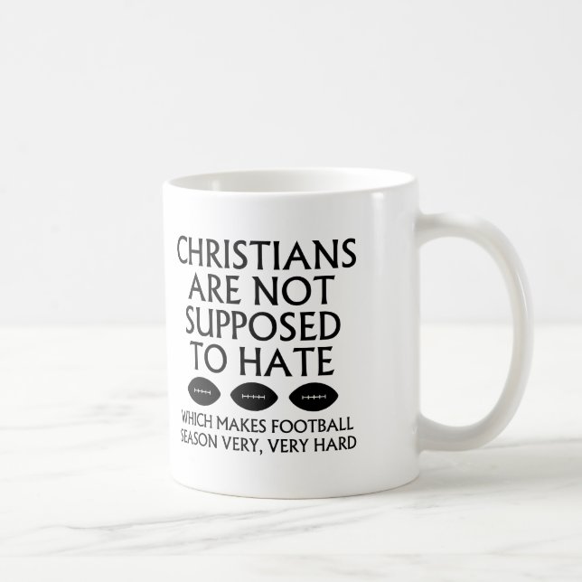 Kristna Förväntas Inte Hata Fotboll Kaffemugg (Höger)