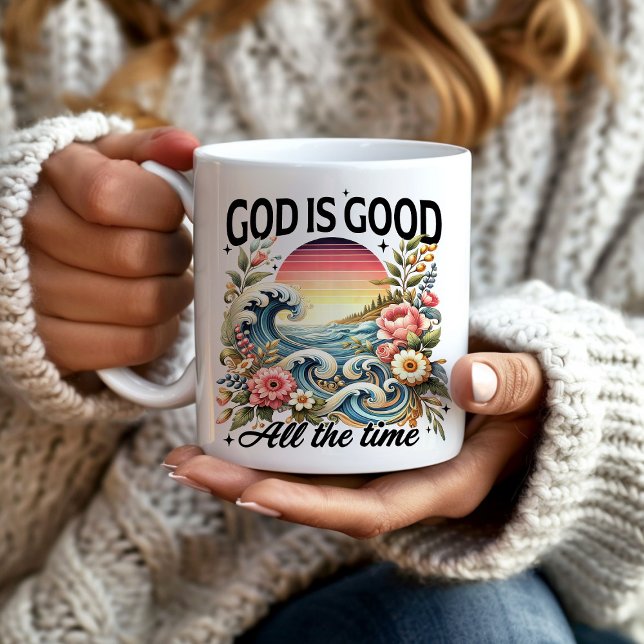 Kristna Gud är Bra hela tiden Kaffemugg ("God is good all the time" Christian mug)