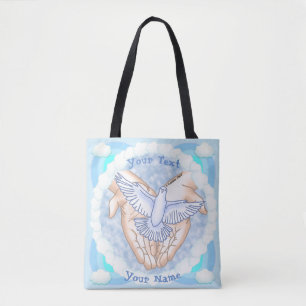 Kristna händer Duv Totebag Tygkasse
