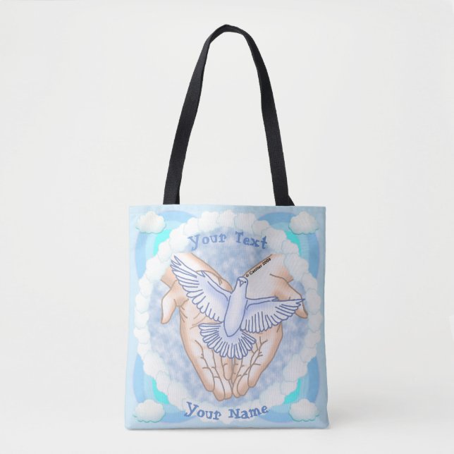 Kristna händer Duv Totebag Tygkasse (Framsida)