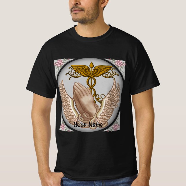 Kristna händer sjuksköterska  t shirt (Framsida)