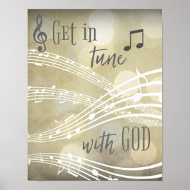 Kristna inspiration: Gå in i Tune med guds citat Poster