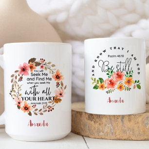 Kristna inspirationella bibelverser med vattenfärg kaffemugg