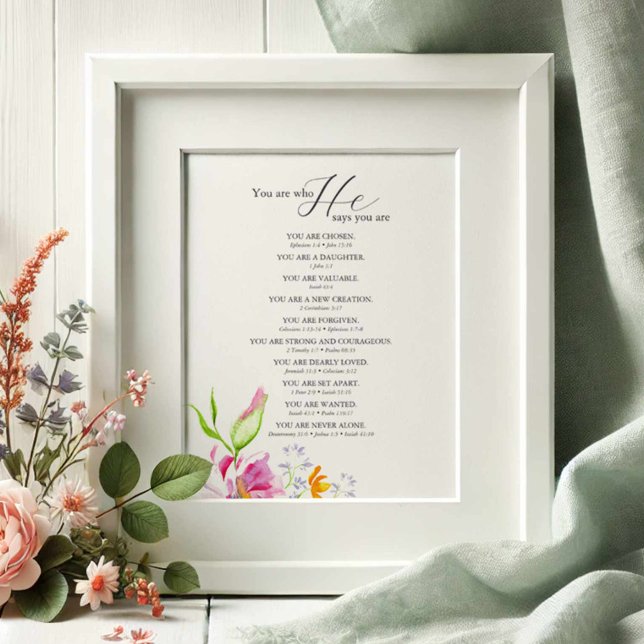 Kristna inspirationskampanjer för kvinnor (Faith based gifts for her bible verses and watercolor flowers by Victoria Grigaliunas DoTellABelle )