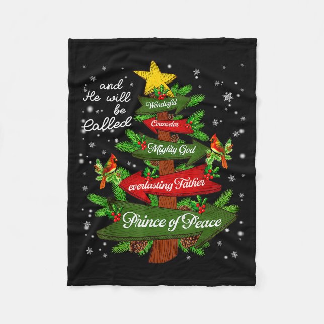 Kristna Jesus julgran Pyjamas Xmas Män Kvinnor Fleecefilt (Framsidan)