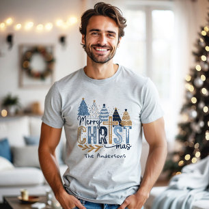 Kristna julen i Namn, blå Modern Träd T Shirt