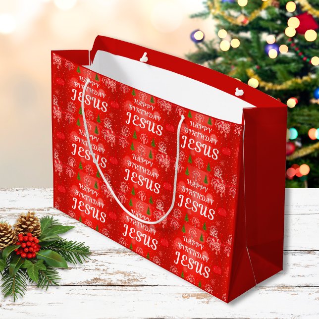 Kristna julklappspåsar Glad födelsedag Jesus (Happy Birthday Jesus  Gift Wrap. Happy Birthday Jesus Gift Bags. Personalized Christian Gift Bags.)