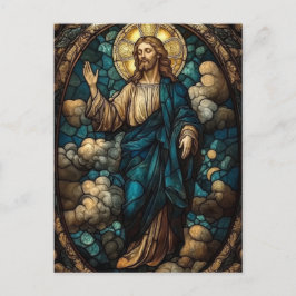 Kristna konst av Glass Jesus - Christian Vykort