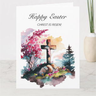 Kristna Korset Jesus Kristus Uppstånden Glad Påsk Kort