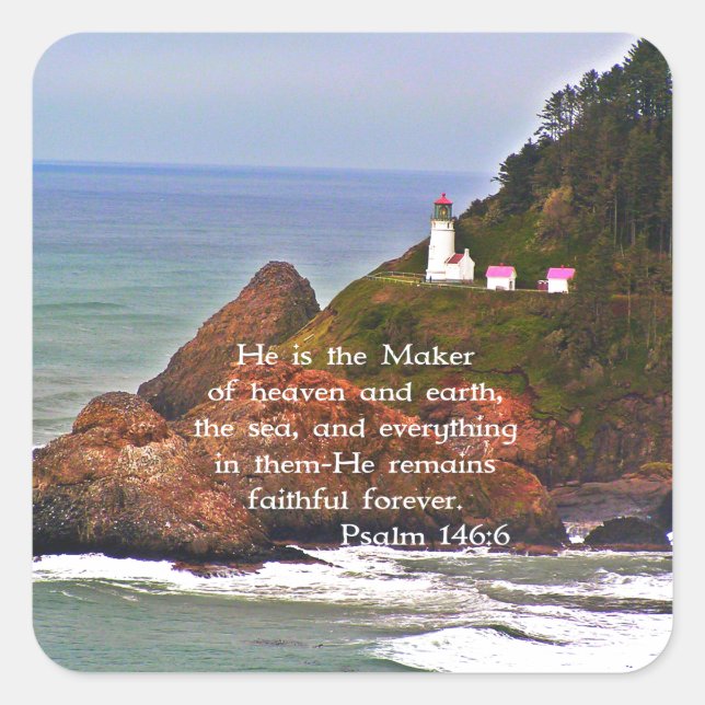 Kristna kreationskonster i Havet Fyrkantigt Klistermärke (Framsida)