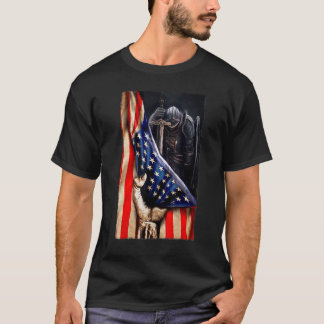 Kristna krigare, amerikanska Flagga T Shirt