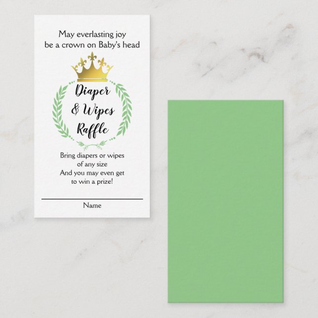 Kristna Kronan BLÖJOR VÅTDUKAR LOTTERI Tilläggskort (Fram/baksida)