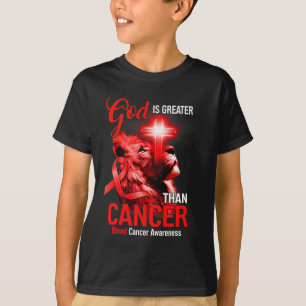 Kristna Lejona Kor Gud är Underbarare än cancer Re T Shirt