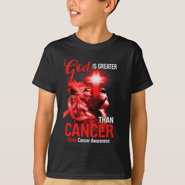 Kristna Lejona Kor Gud är Underbarare än cancer Re T Shirt (Framsida)