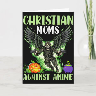 Kristna mammor mot anime skelett ängelvingar kort