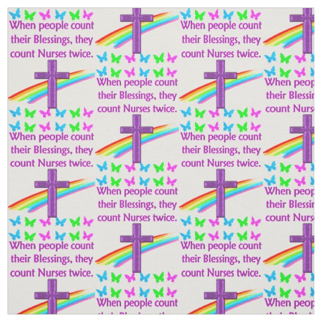 KRISTNA NURSER ÄR BLESSINGAR TYG (Provkarta)