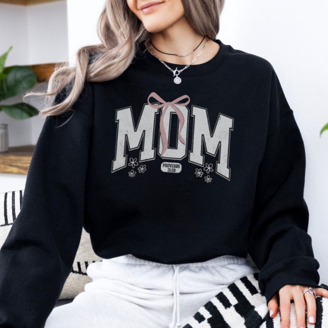 Kristna Ordspråk Mamma Coquette Bow T Shirt (Skapare uppladdad)