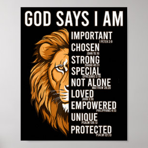 Kristna pojkar Gud säger att jag är småbarn Jesus Poster