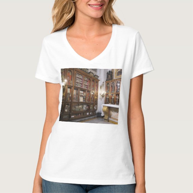 Kristna reliker i Duomo Napoli-Italien T Shirt (Framsida)