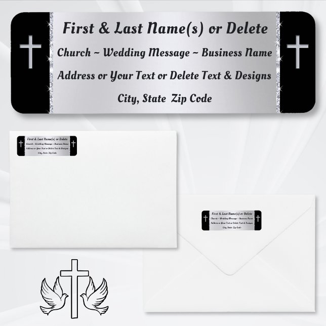 Kristna Returetiketter, kyrka, Bröllop Returadress Etikett (Christian Return Address Labels or choose the, Church Address labels, size. Religious Mailing Labels)