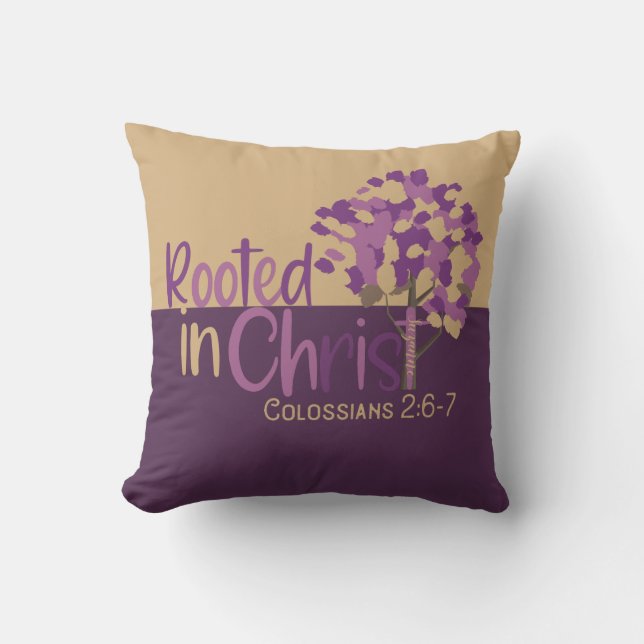 Kristna rotade i Kristus Colossians 2:7 Bibel Kudde (Framsida)