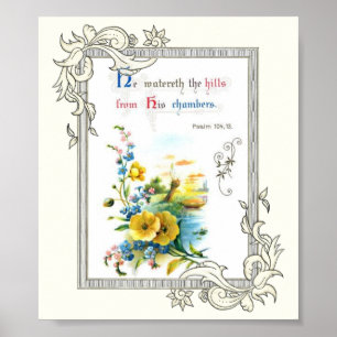 Kristna scripture- och sötblommor poster