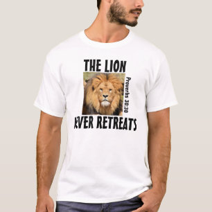 Kristna skjortor, LEJONET BACKAR ALDRIG, Ordspråks Tee Shirt
