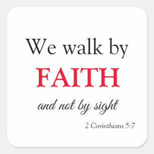 Kristna skript av Faith Fyrkantigt Klistermärke