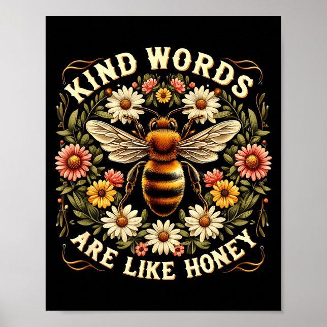 Kristna vänliga ord är som honung Religiös K Poster (Framsidan)