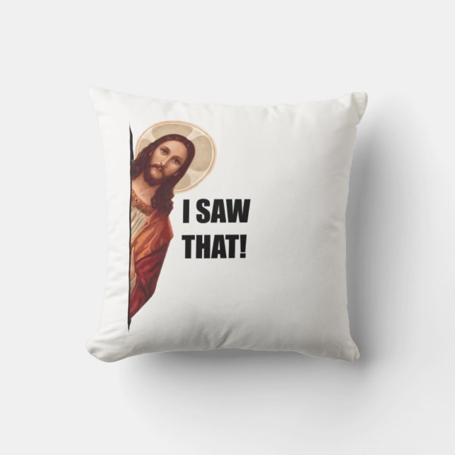 Kristne Jesus ser på dig, Jesus Jag Såg Det Kudde (Framsida)