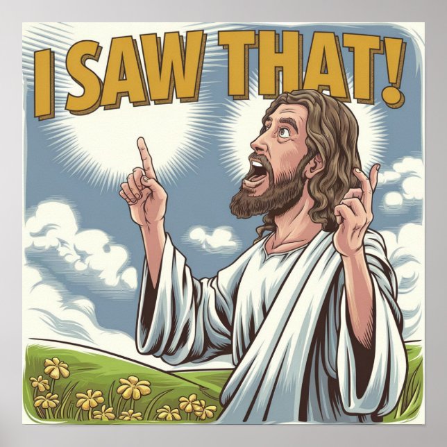 Kristne Jesus ser på dig, Jesus Jag Såg Det Poster (Framsidan)